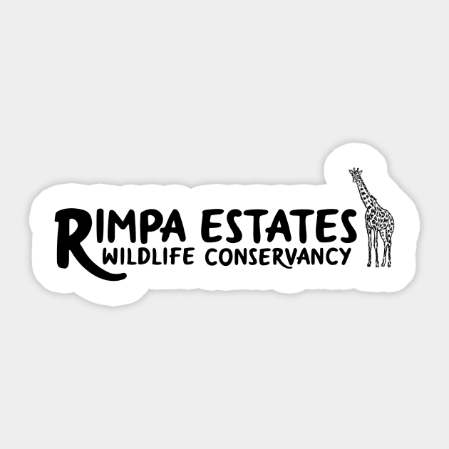 Rimpa with Giraffe, BLACK PRINT Sticker by Uberfy